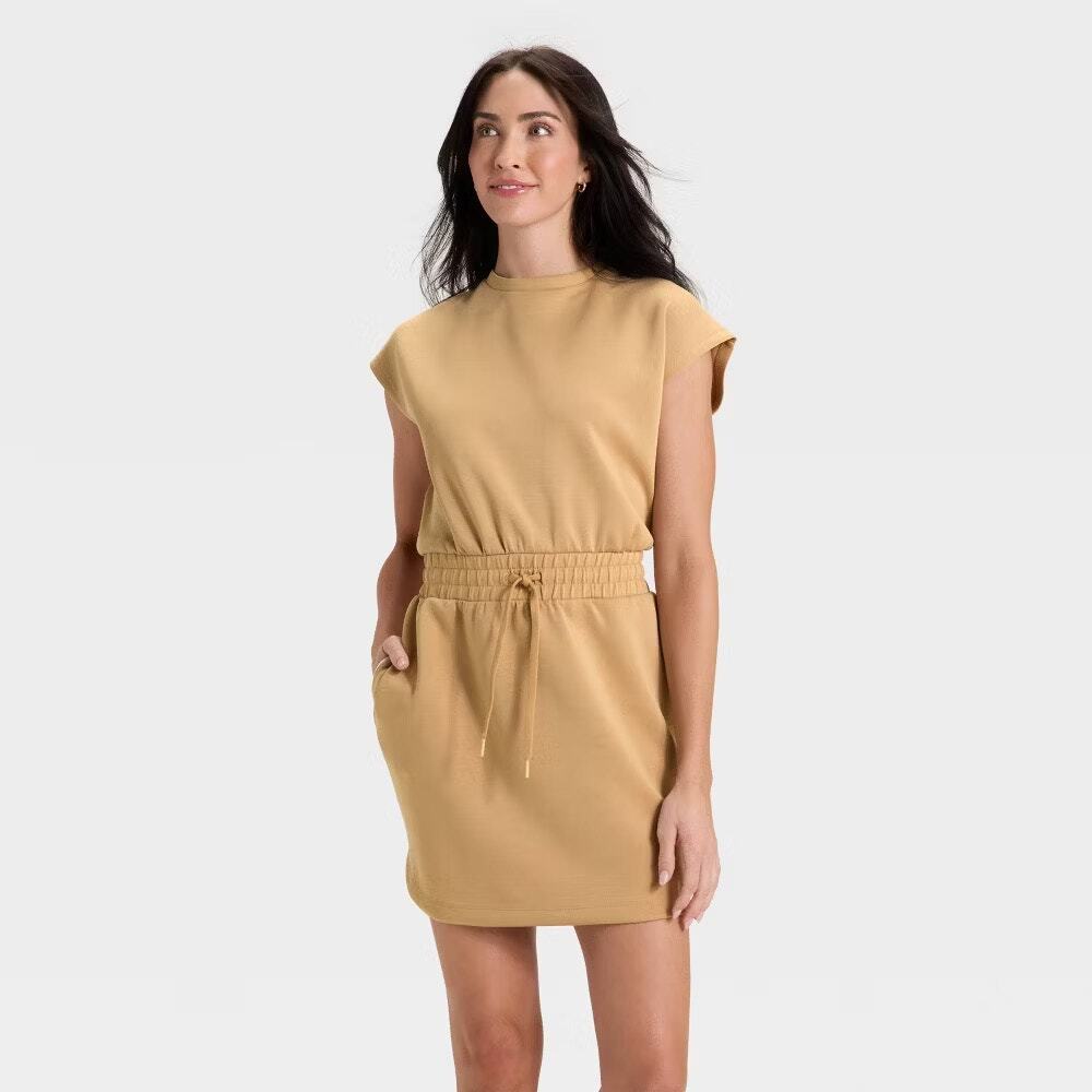 All In Motion Women's Airy Sleek Dress Tan Size large